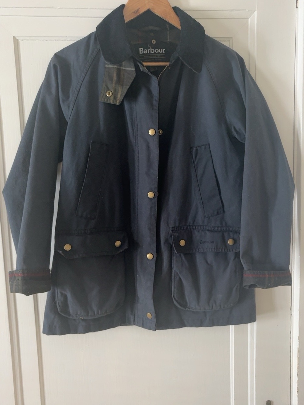 Barbour Acorn Wax Jacket with Dark Cord Collar